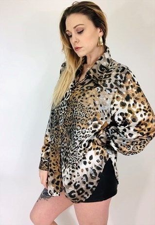 VINTAGE ANIMAL PRINT BLOUSE