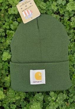 New Ribbed Knit Wap Carhartt Wool Logo Beanie Hat