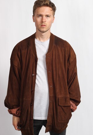 VINTAGE SUEDE OVERSIZED BOMBER JACKET