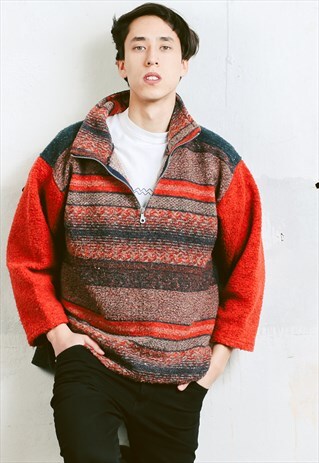 VINTAGE 80S AZTEC FLEECE SWEATSHIRT