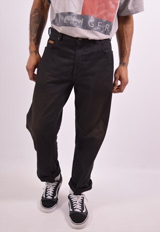 WRANGLER MENS VINTAGE TROUSERS W34 L31 BLACK 90S
