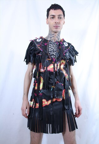 'STRANGE TOY' PLEATHER HAND-PAINTED DRESS
