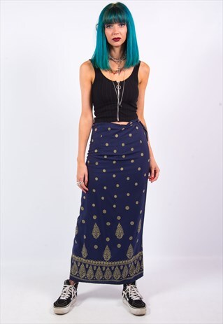 VINTAGE 90'S PAISLEY WRAP MAXI SKIRT