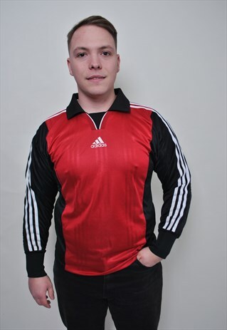 90'S FOOTBALL JERSEY, GOALKEEPER TEE SHIRT VINTAGE RED COLOR