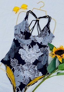 Vintage 90's Floral Strappy Swimsuit