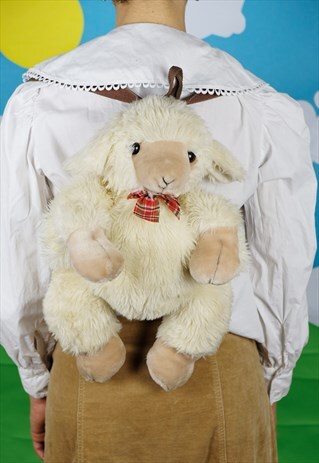 Fluffy sheep lamb kitsch backpack festival party bag