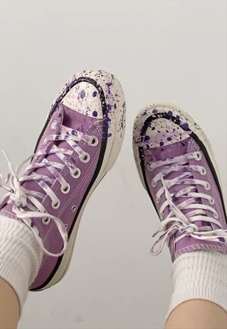 80S PURPLE DRIP CUSTOM SNEAKERS
