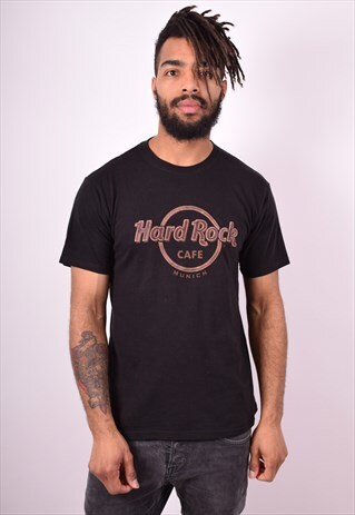 HARD ROCK CAFE MENS VINTAGE T-SHIRT TOP MEDIUM BLACK 90S