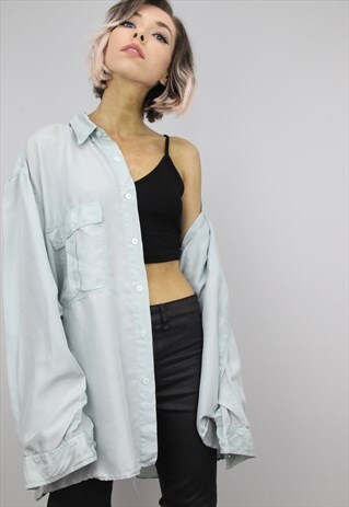 VINTAGE 80S/90S OVERSIZED SILK SHIRT