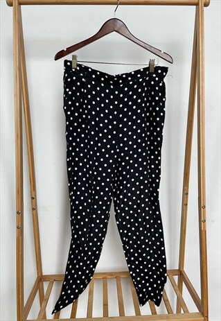 VINTAGE 80S TALBOTS POLKA DOT HI-RISE RAYON EASY PANTS