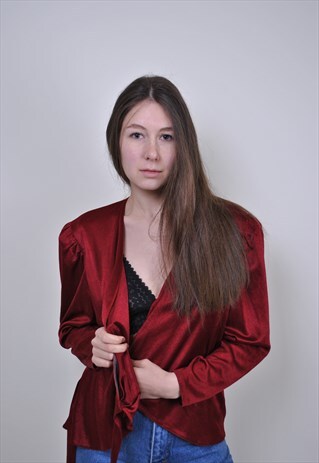 VINTAGE RED EVENING SEXY BLOUSE