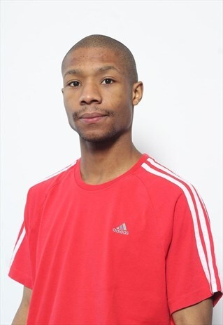 VINTAGE ADIDAS LOGO T-SHIRT RED