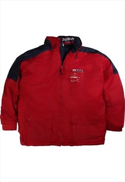 Vintage  Reebok Puffer Jacket Full Zip Up Heavyweight Red