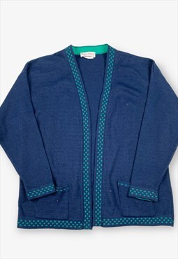 Vintage Drapers & Damons Open Cardigan Navy Blue 2XL BV15567