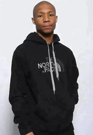 VINTAGE NORTH FACE BIG SPELL OUT LOGO HOODIE BLACK