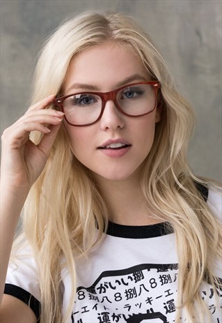 GEEK GLASSES CHUNKY FRAMES KAWAII CUTE COSPLAY CLEAR LENS