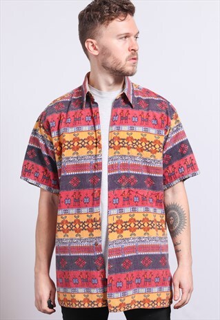 VINTAGE AZTEC PATTERNED SHIRT