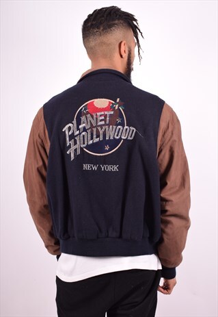 MENS VINTAGE VARSITY PLANET HOLLYWOOD JACKET XL 90'S