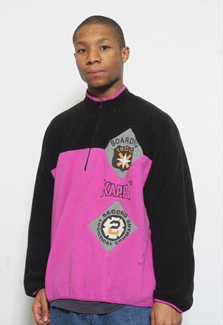 VINTAGE KAPPA 1/4 ZIP FLEECE PINK