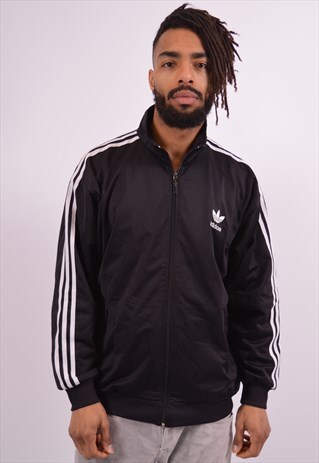 VINTAGE ADIDAS TRACKSUIT TOP JACKET BLACK