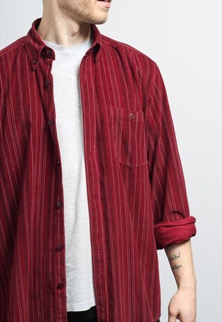 VINTAGE CORDUROY CORD SHIRT RED