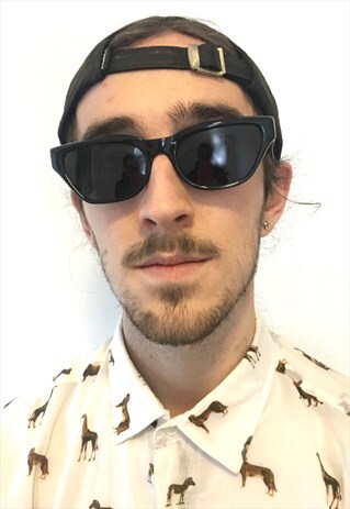 VINTAGE MICHAEL CAINE STYLE 60S MOD BLACK SHADES