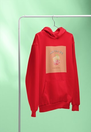 FRESH APPLE JUICE GIRL PINK RED HOODIE RETRO