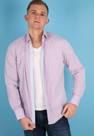 VINTAGE BOSS PURPLE CHECK SHIRT NS176