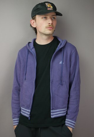 Vintage Adidas Full Zip Hoodie in Purple with Logo