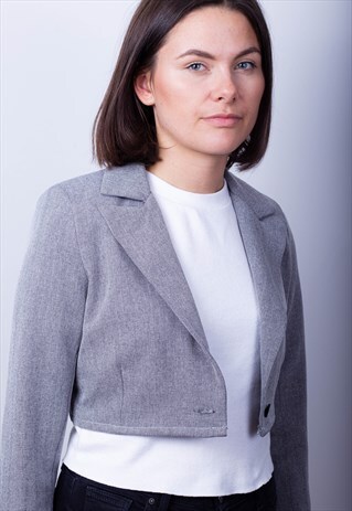 REWORKED CROPPED GREY BLAZER