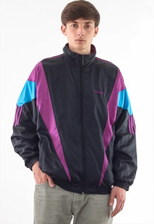 VINTAGE ADIDAS ORIGINALS TRACKSUIT 90S BLACK PURPLE BLUE
