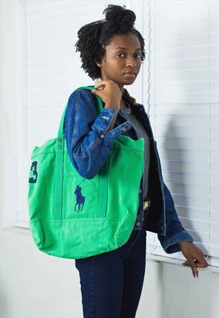 VINTAGE POLO RALPH LAUREN TOTE BAG LOGO 90S X 30.1