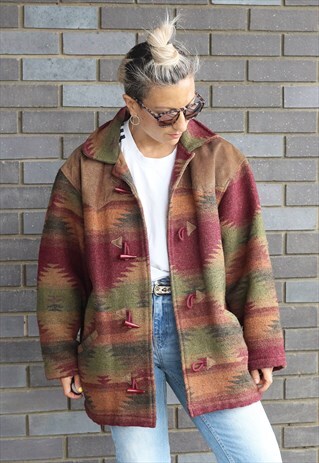VINTAGE 1990S AZTEC OVERSIZED COAT