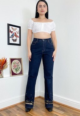 belle jeans 🌻 // y2k style low rise flare jeans in - Depop