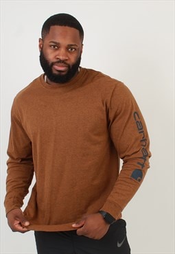 "Men's Carhartt Mustard Brown Long Sleeve T-Shirt