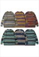 STRIPED SWEATER COLOR BLOCK JUMPER RAINBOW PULLOVER PURPLE