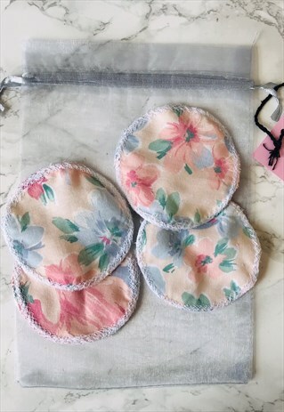 ECO-FRIENDLY PURE COTTON PACK OF 4 MAKE UP REMOVER PADS