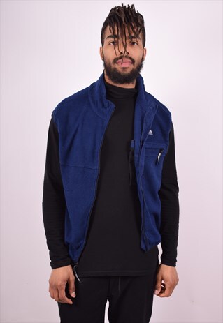 THE NORTH FACE MENS VINTAGE FLEECE GILET LARGE BLUE 90'S