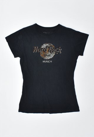 VINTAGE 00'A Y2K HARD ROCK CAFE MUNICH T-SHIRT TOP BLACK