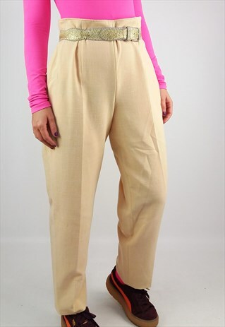 VINTAGE 80'S HIGH WAIST MELON SORBET CARROT PANTS