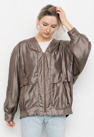 GOLDEN METALLIC BOMBER JACKET