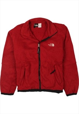 Vintage 90's The North Face Fleece Jumper Full Zip Up Red