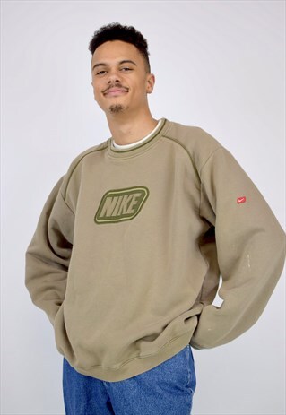 VINTAGE 90'S KHAKI GREEN NIKE SWEATSHIRT