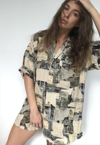 PATTERNED OVERSIZED RETRO VINTAGE UNISEX FESTIVAL SHIRT