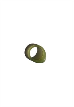 Pyra teardrop green jade ring