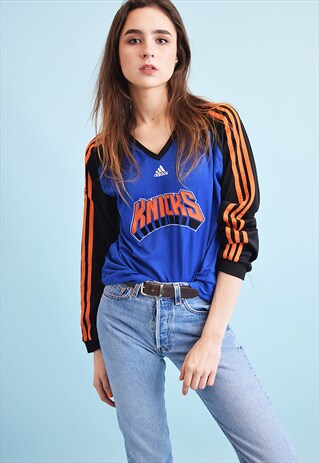 90'S ADIDAS NY KNICKS ATHLEISURE VARSITY JERSEY T-SHIRT