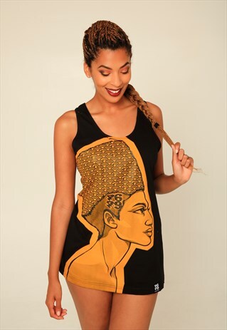 QUEEN: VEST DRESS (BLACK & YELLOW)