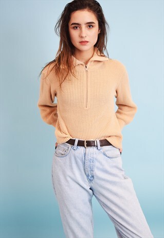 80'S RETRO CHUNKY KNIT OVERSIZED JUMPER TOP