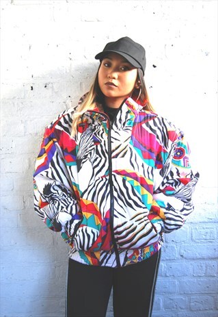 PRINTED REVERSIBLE PADDED PUFFER JACKET (1990'S/CRAZY PRINT)