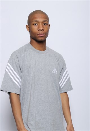 VINTAGE ADIDAS LOGO T-SHIRT GREY